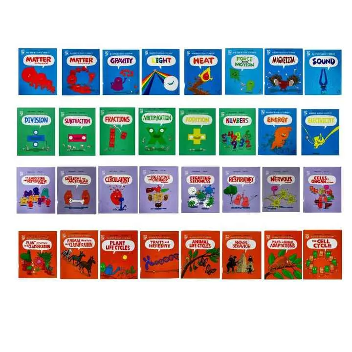 كتب الأطفال المصورة الإنجليزية عبارة عن كتل بناء . English children's picture books are building blocks of