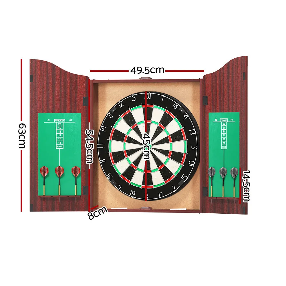 18" Dartboard | Dart Board | With Steel Darts | Wooden Cabinet | Party Game