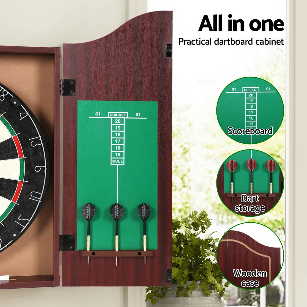 18" Dartboard | Dart Board | With Steel Darts | Wooden Cabinet | Party Game