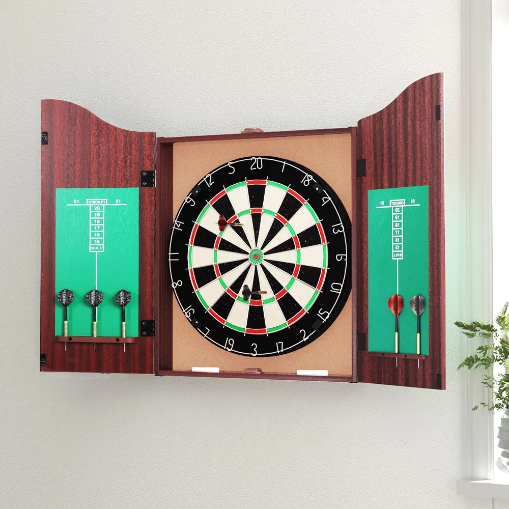 18" Dartboard | Dart Board | With Steel Darts | Wooden Cabinet | Party Game