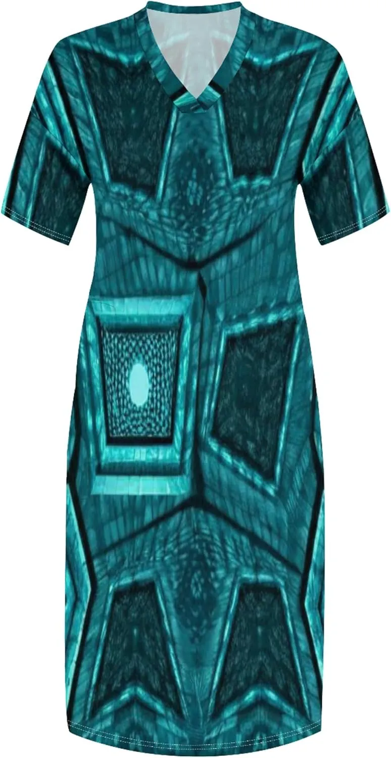 2024 Fahion Women's Plus Size Maxi Dresses Summer V Neck Casual Short Sleeve Party Long Sundress XL-6XL with Pockets
