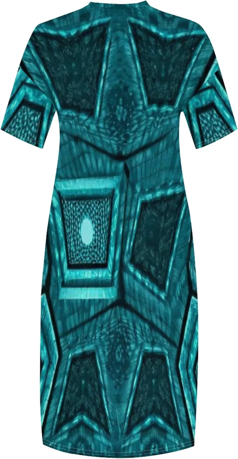 2024 Fahion Women's Plus Size Maxi Dresses Summer V Neck Casual Short Sleeve Party Long Sundress XL-6XL with Pockets