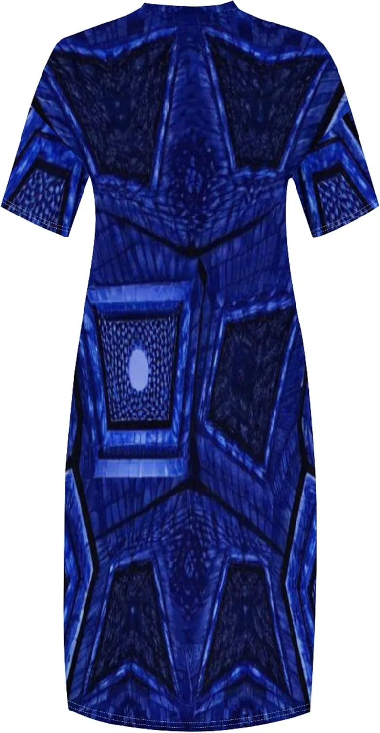2024 Fahion Women's Plus Size Maxi Dresses Summer V Neck Casual Short Sleeve Party Long Sundress XL-6XL with Pockets