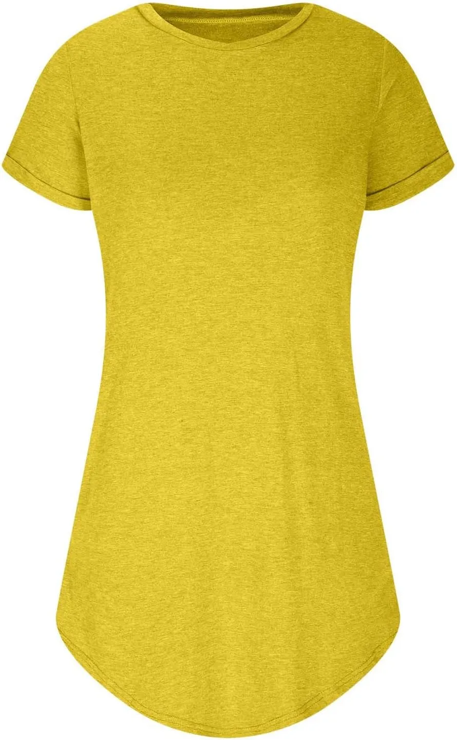 2024 T-Shirt Dress for Women Casual Summer Summer Outfits for Women Short Dresses Beach Ruffle Casual Swing Dresses