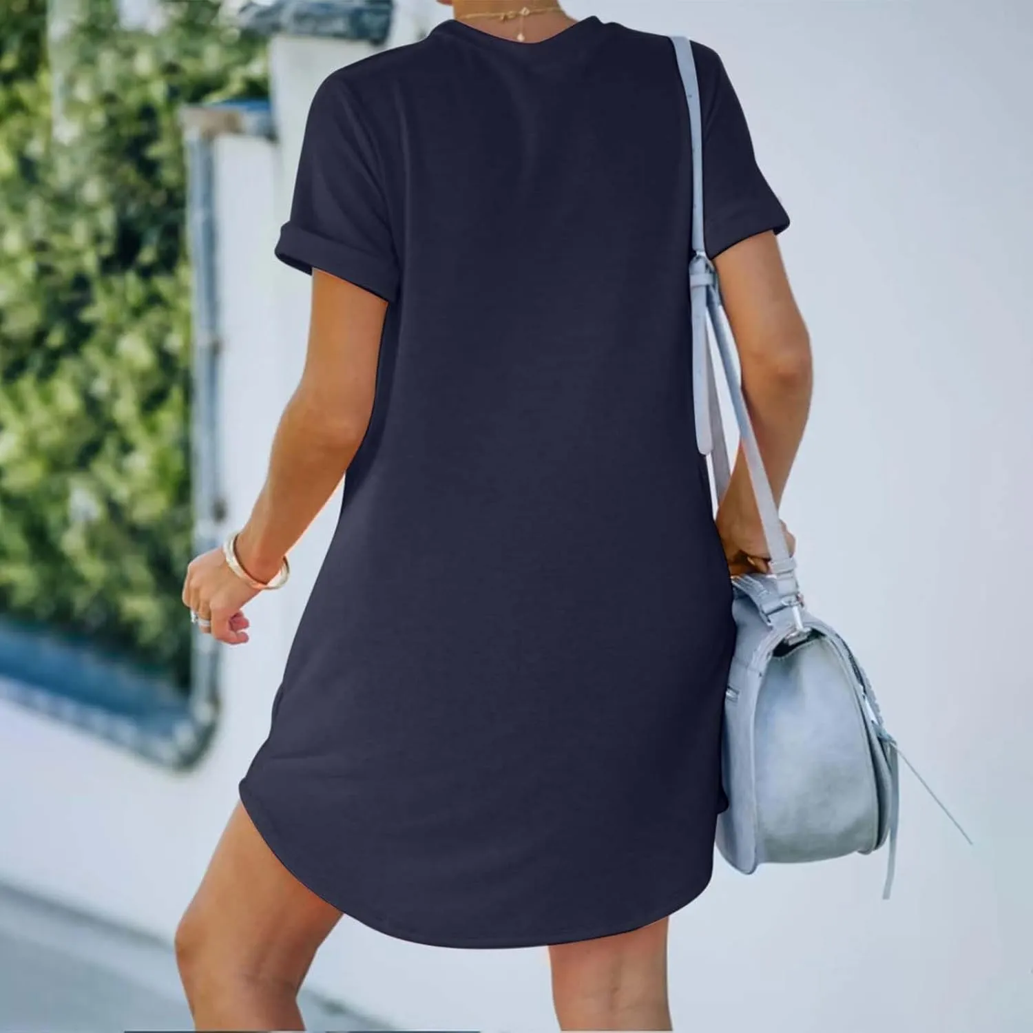2024 T-Shirt Dress for Women Casual Summer Summer Outfits for Women Short Dresses Beach Ruffle Casual Swing Dresses