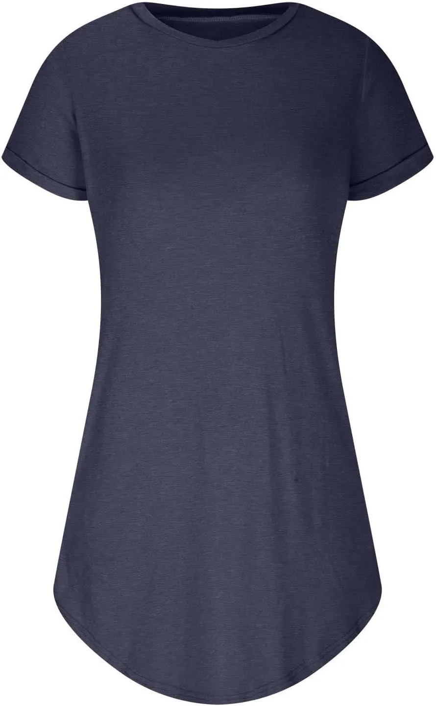 2024 T-Shirt Dress for Women Casual Summer Summer Outfits for Women Short Dresses Beach Ruffle Casual Swing Dresses