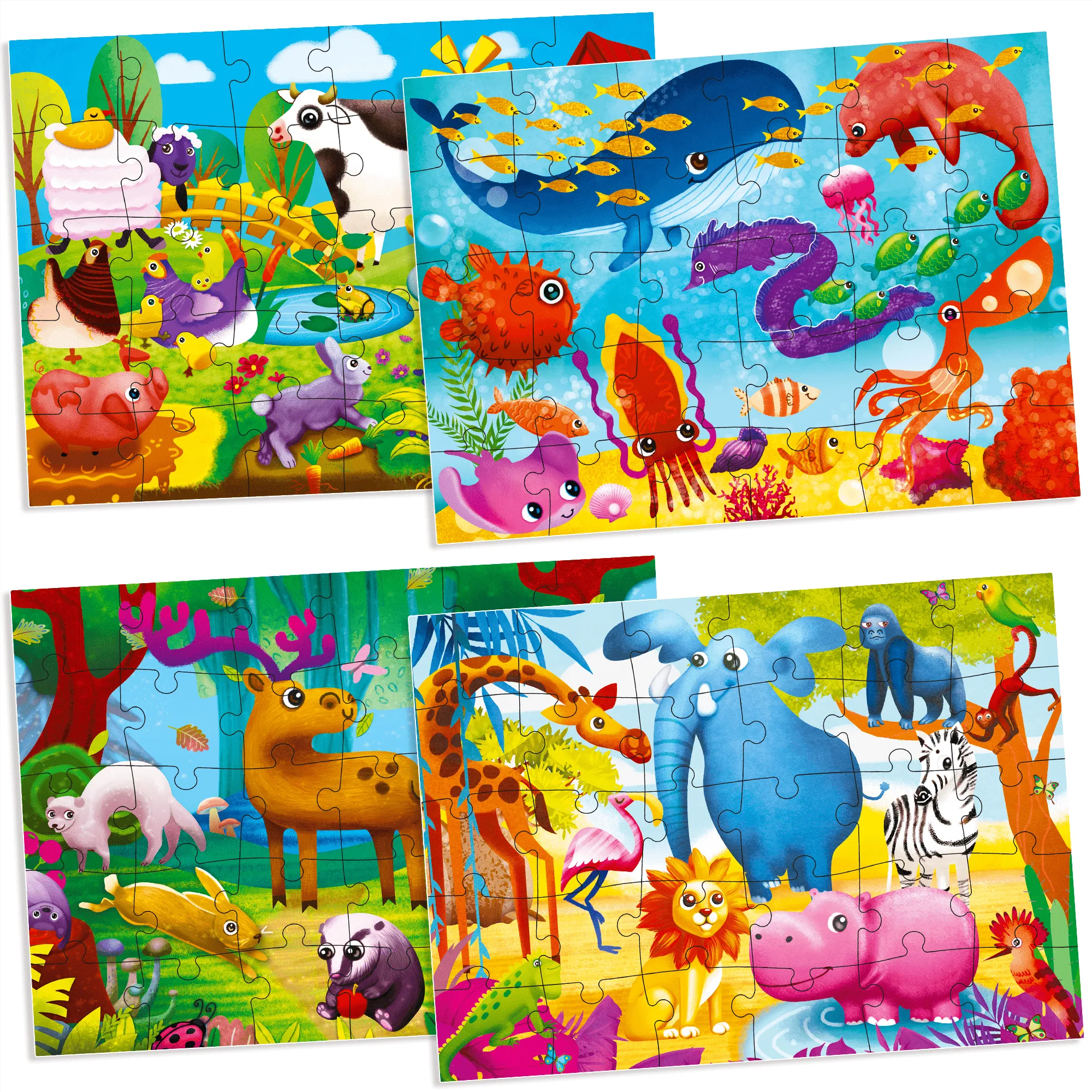 30 Piece Puzzles for Kids | Forest,  Ocean & Africa Animals