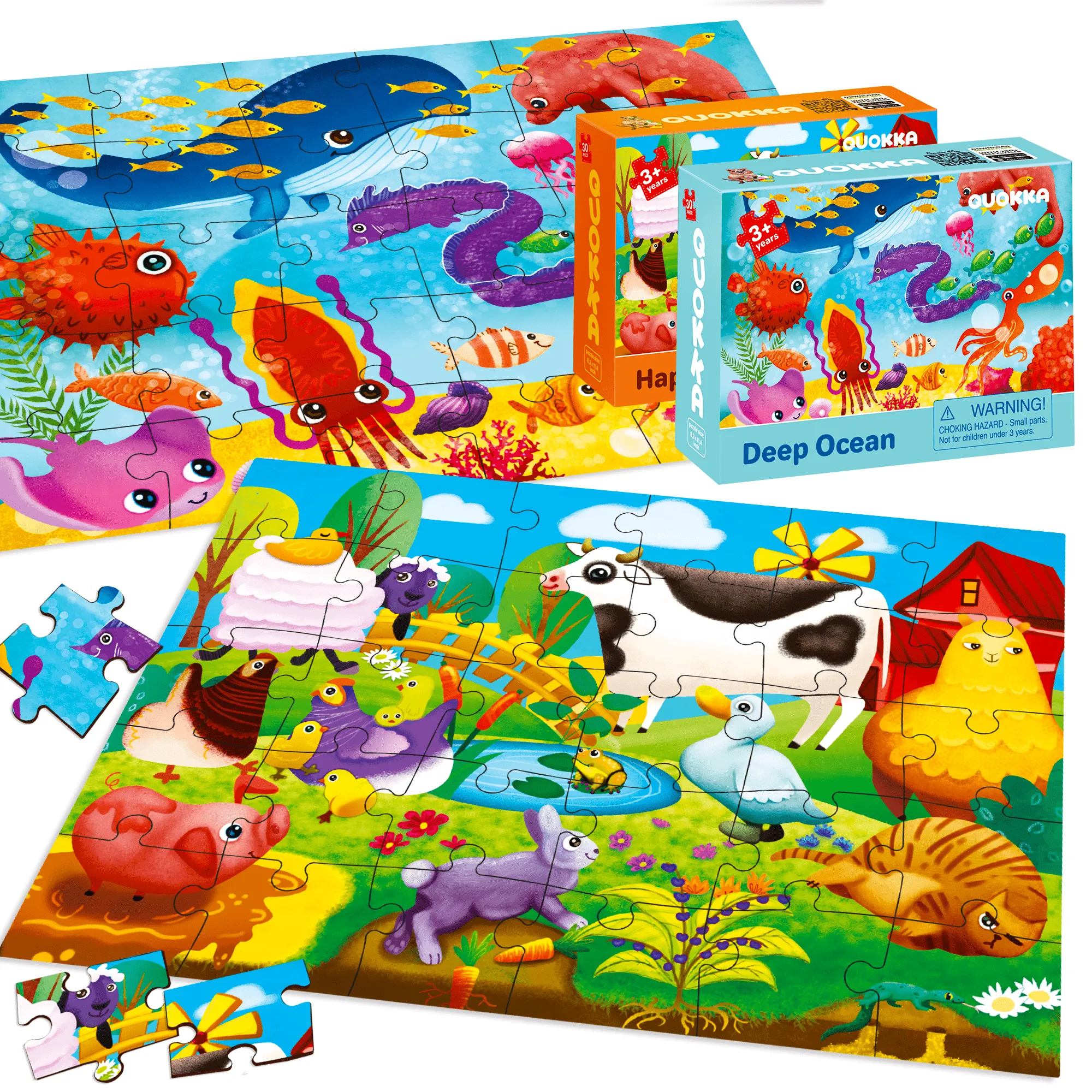 30 Piece Puzzles for Kids | Forest,  Ocean & Africa Animals
