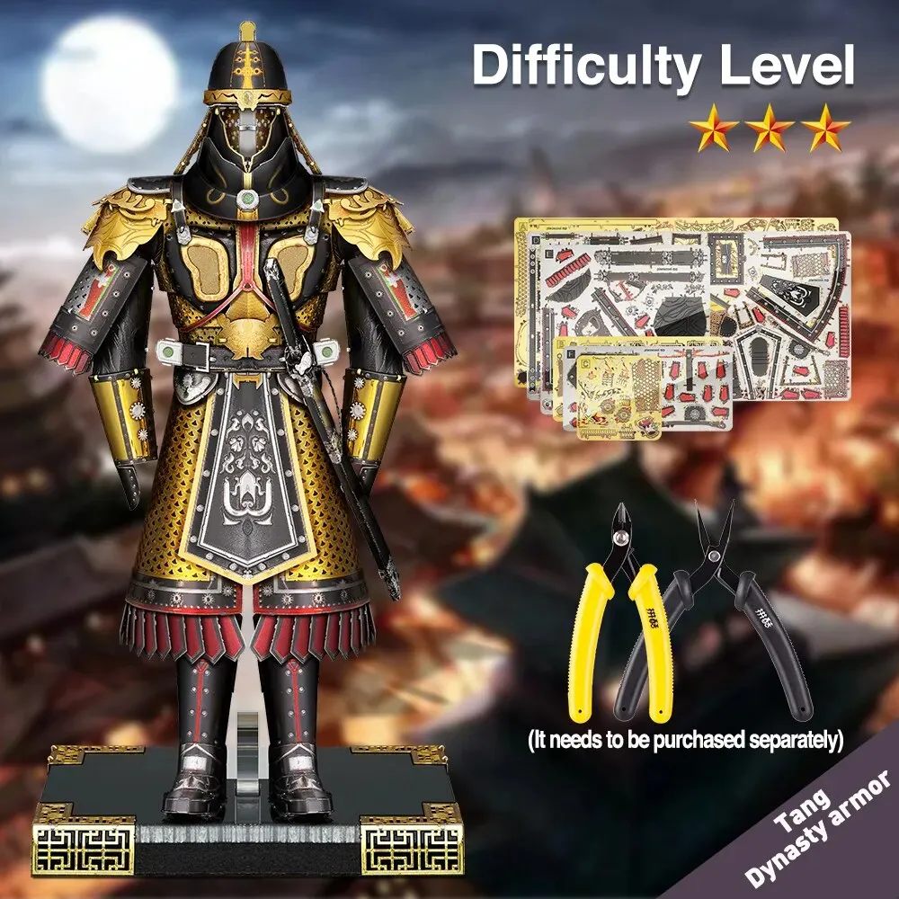 3d Puzzles Helmet and Armour Set Diy Toys for Adults Jigsaw Metal Models Kit