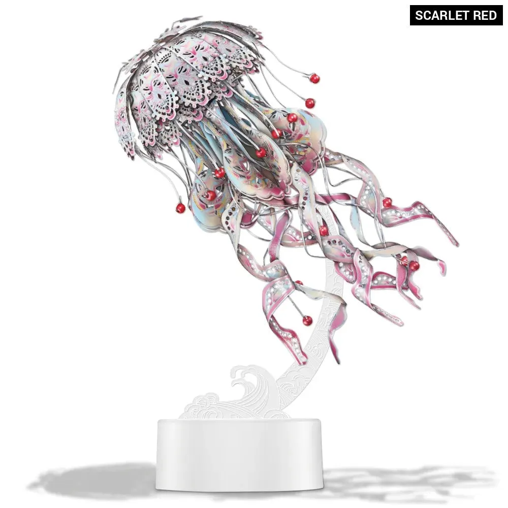 3d Puzzles Metal Model Colourful Jellyfish Building Kits Jigsaw Diy Toy for Adult 4 Colours