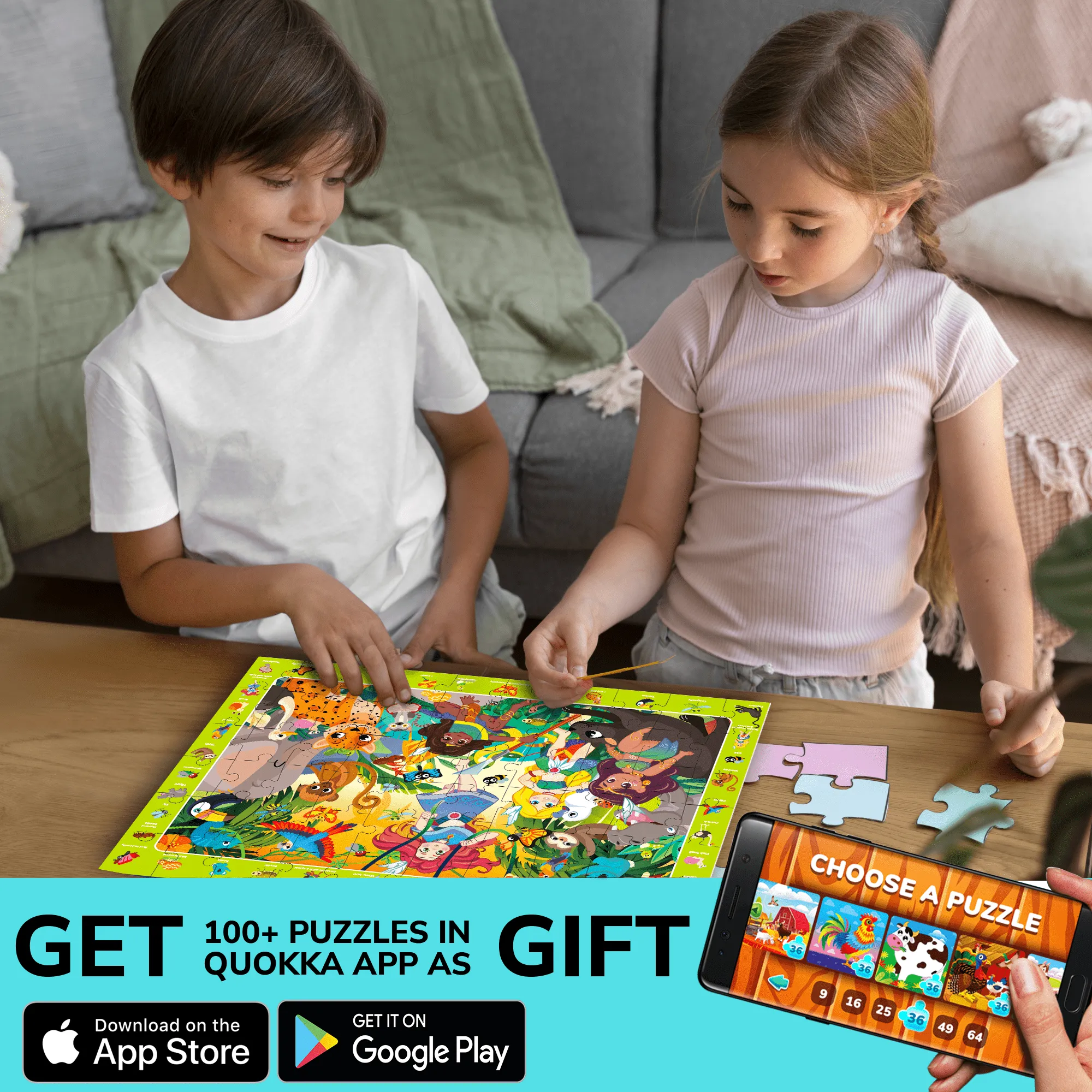60 Pcs Puzzles for Kids | Mermaids, Unicorns, Amazonians