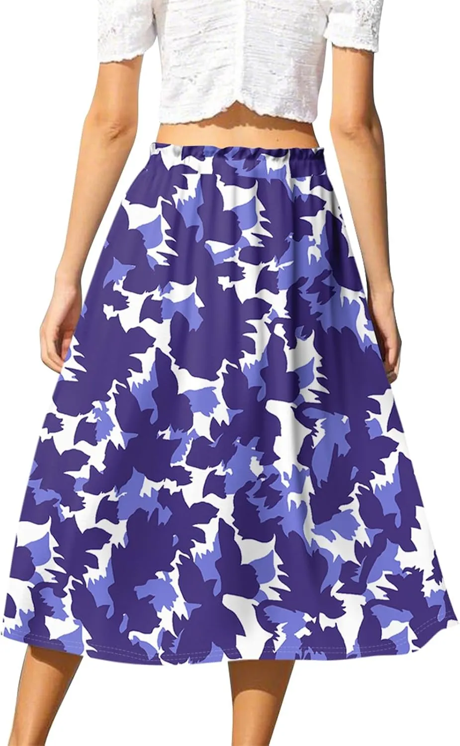 ADHOWBEW Maxi Skirts for Women Beach High Waisted A Line Ruffle Casual Cute Flowy Trendy Midi Length Plus Size Summer Skirts