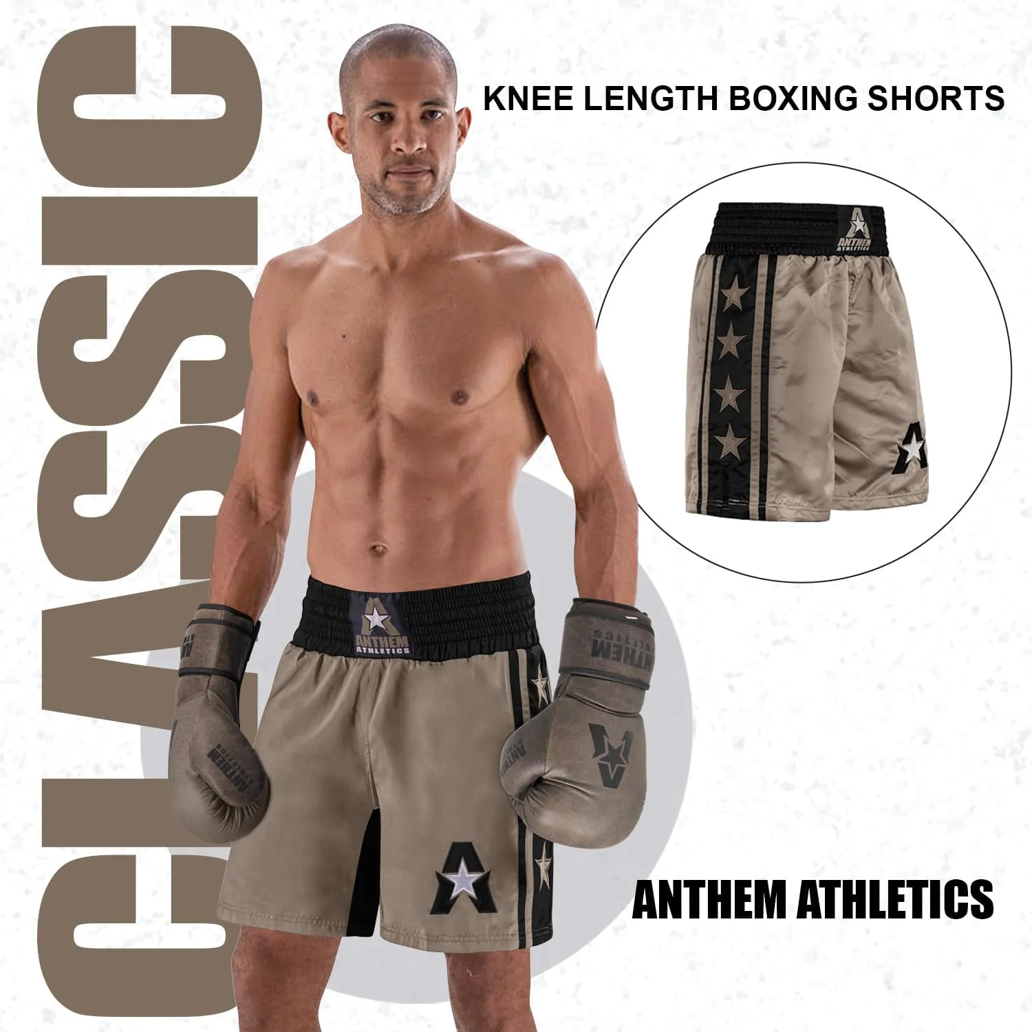 Anthem Athletics Classic Boxing Shorts for Men & Women - Machine Washable Boxer Trunks Costume Muay Thai