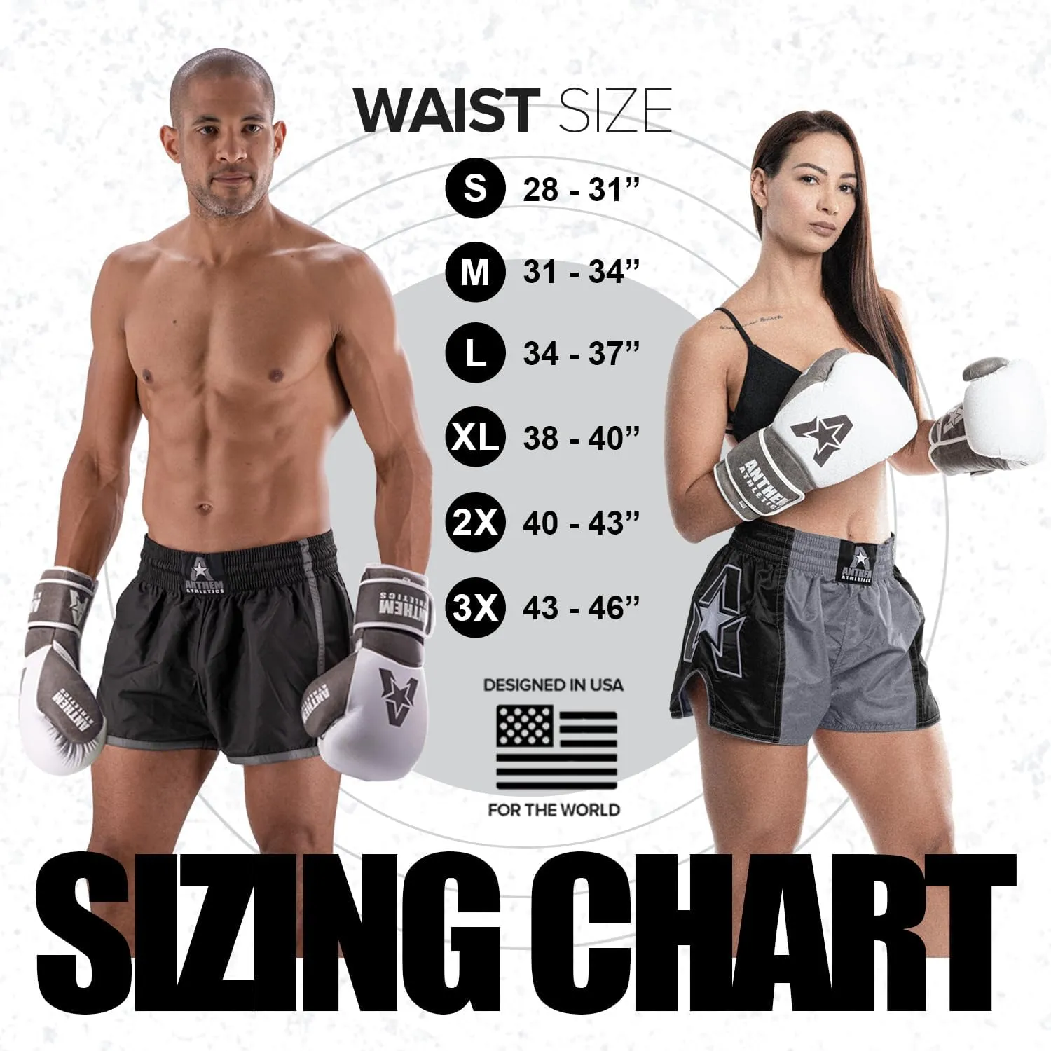 Anthem Athletics Classic Boxing Shorts for Men & Women - Machine Washable Boxer Trunks Costume Muay Thai
