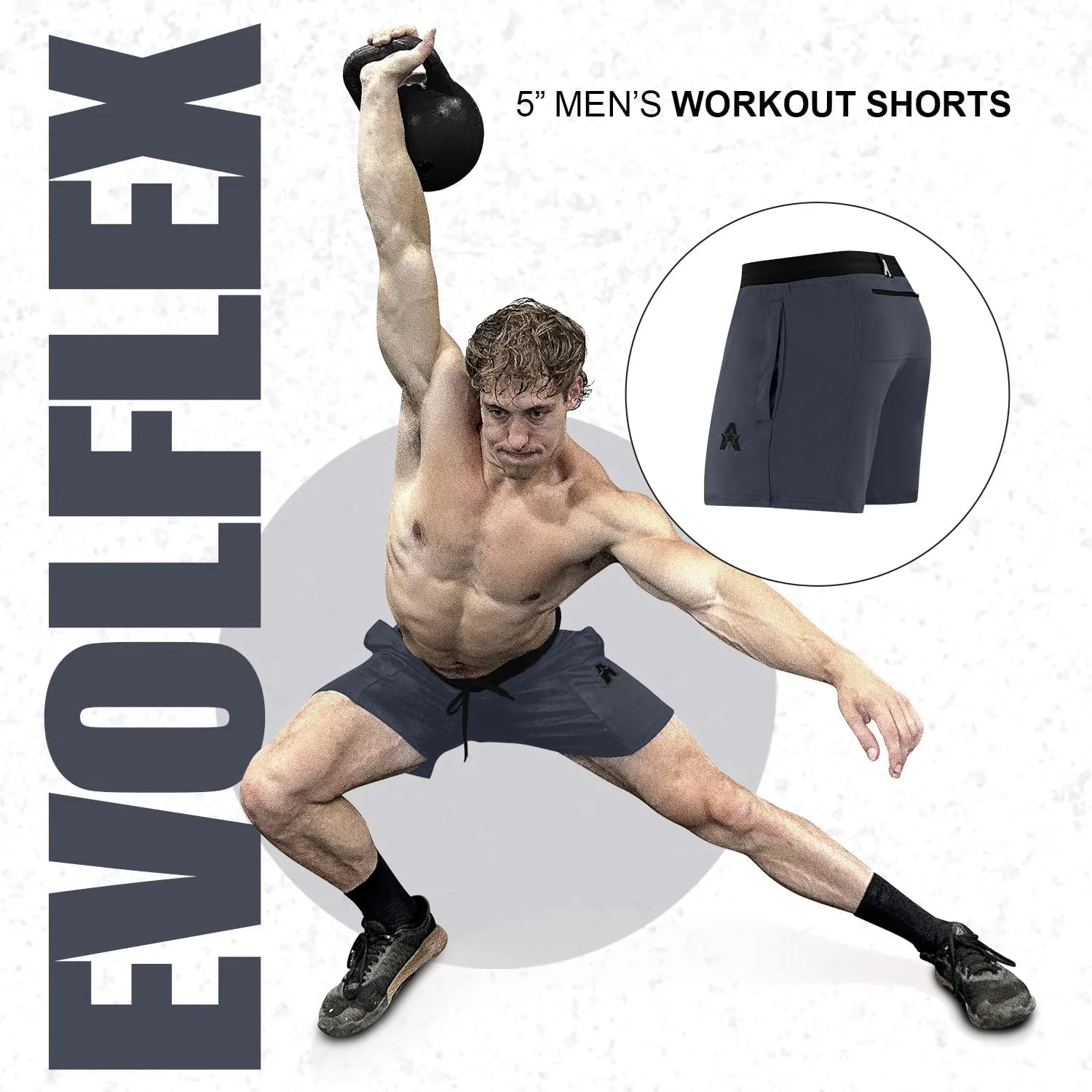 Anthem Athletics Evolflex Workout Shorts for Men 5" 7" 9" Inch Inseam Options Men's Athletic Gym Fitness & Running Short