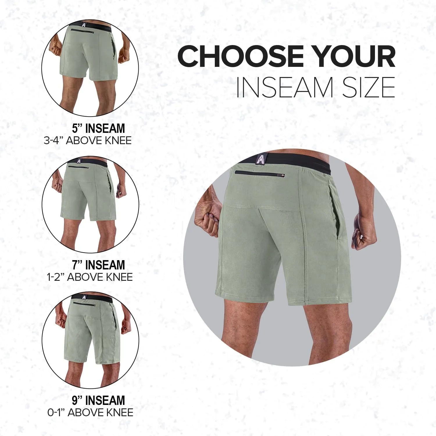 Anthem Athletics Evolflex Workout Shorts for Men 5" 7" 9" Inch Inseam Options Men's Athletic Gym Fitness & Running Short