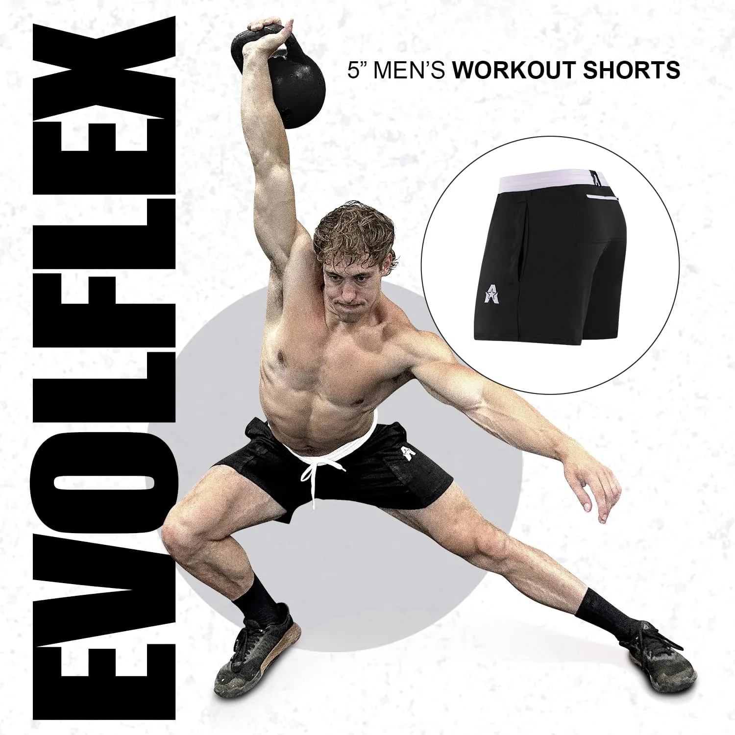 Anthem Athletics Evolflex Workout Shorts for Men 5" 7" 9" Inch Inseam Options Men's Athletic Gym Fitness & Running Short