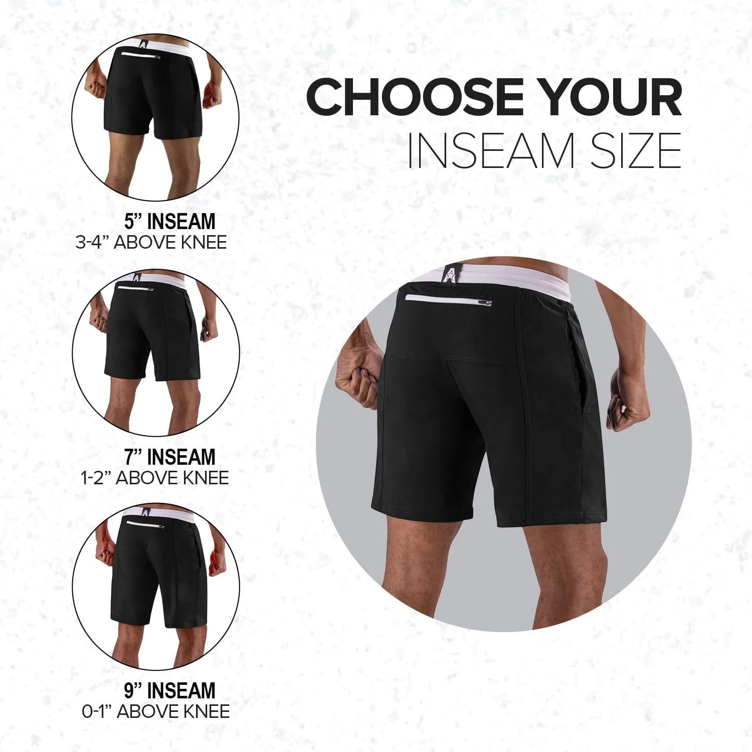 Anthem Athletics Evolflex Workout Shorts for Men 5" 7" 9" Inch Inseam Options Men's Athletic Gym Fitness & Running Short