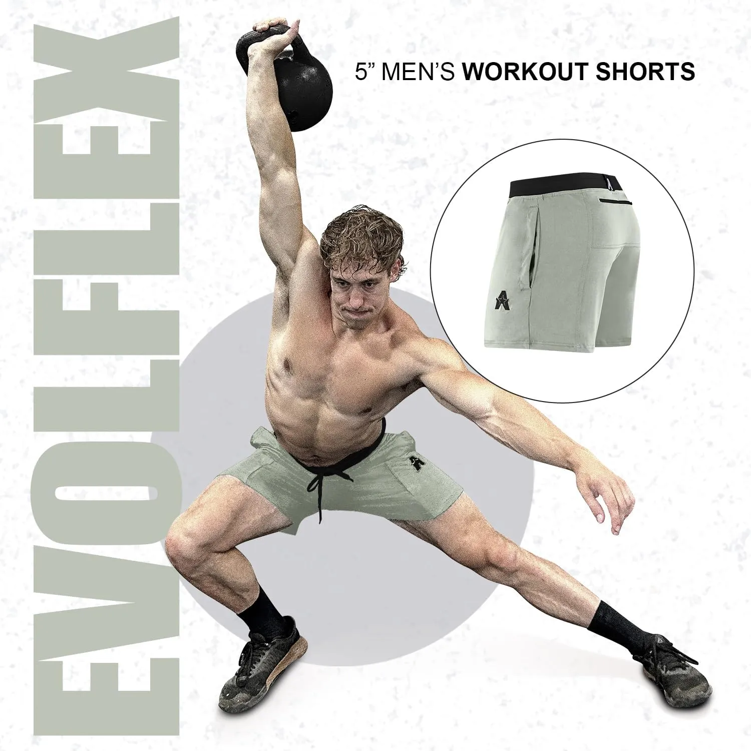 Anthem Athletics Evolflex Workout Shorts for Men 5" 7" 9" Inch Inseam Options Men's Athletic Gym Fitness & Running Short