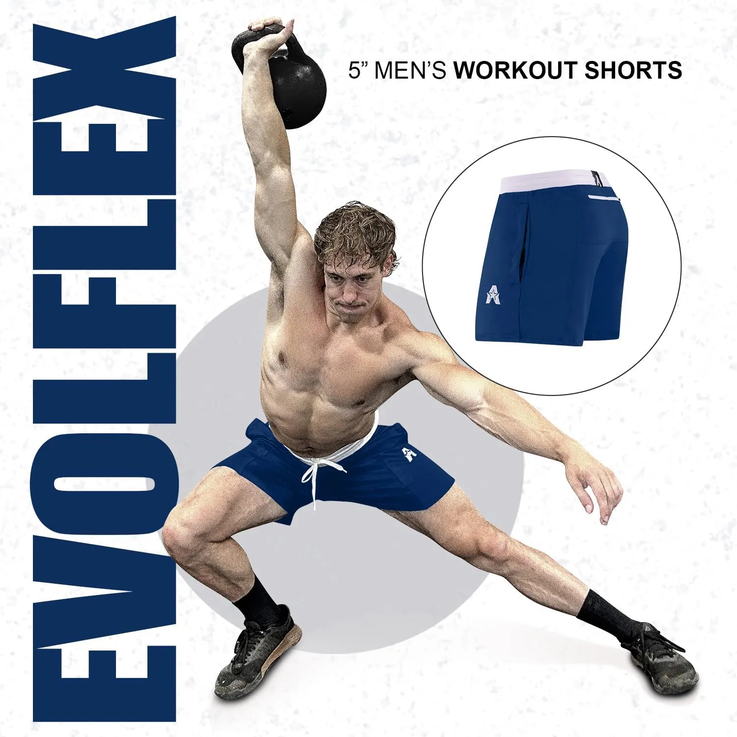 Anthem Athletics Evolflex Workout Shorts for Men 5" 7" 9" Inch Inseam Options Men's Athletic Gym Fitness & Running Short