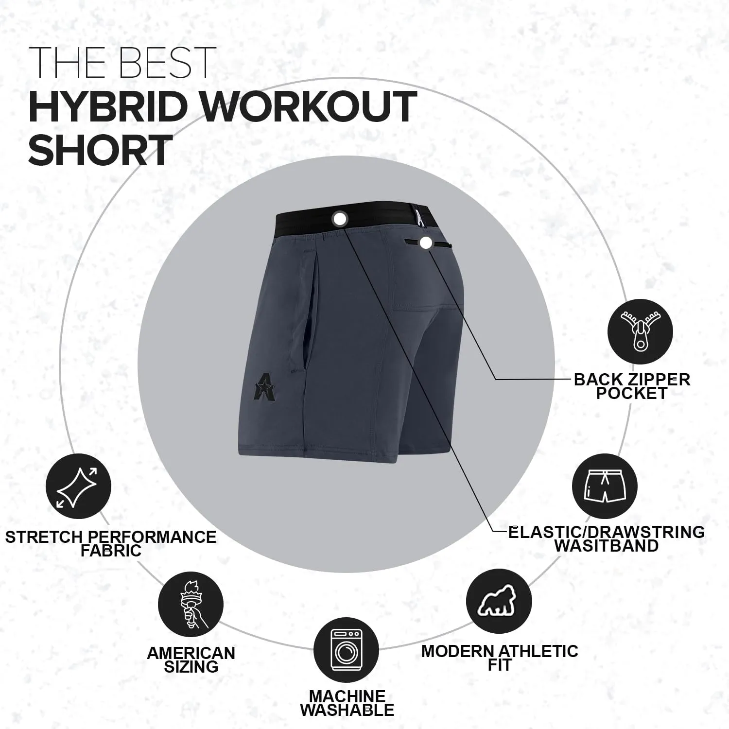 Anthem Athletics Evolflex Workout Shorts for Men 5" 7" 9" Inch Inseam Options Men's Athletic Gym Fitness & Running Short