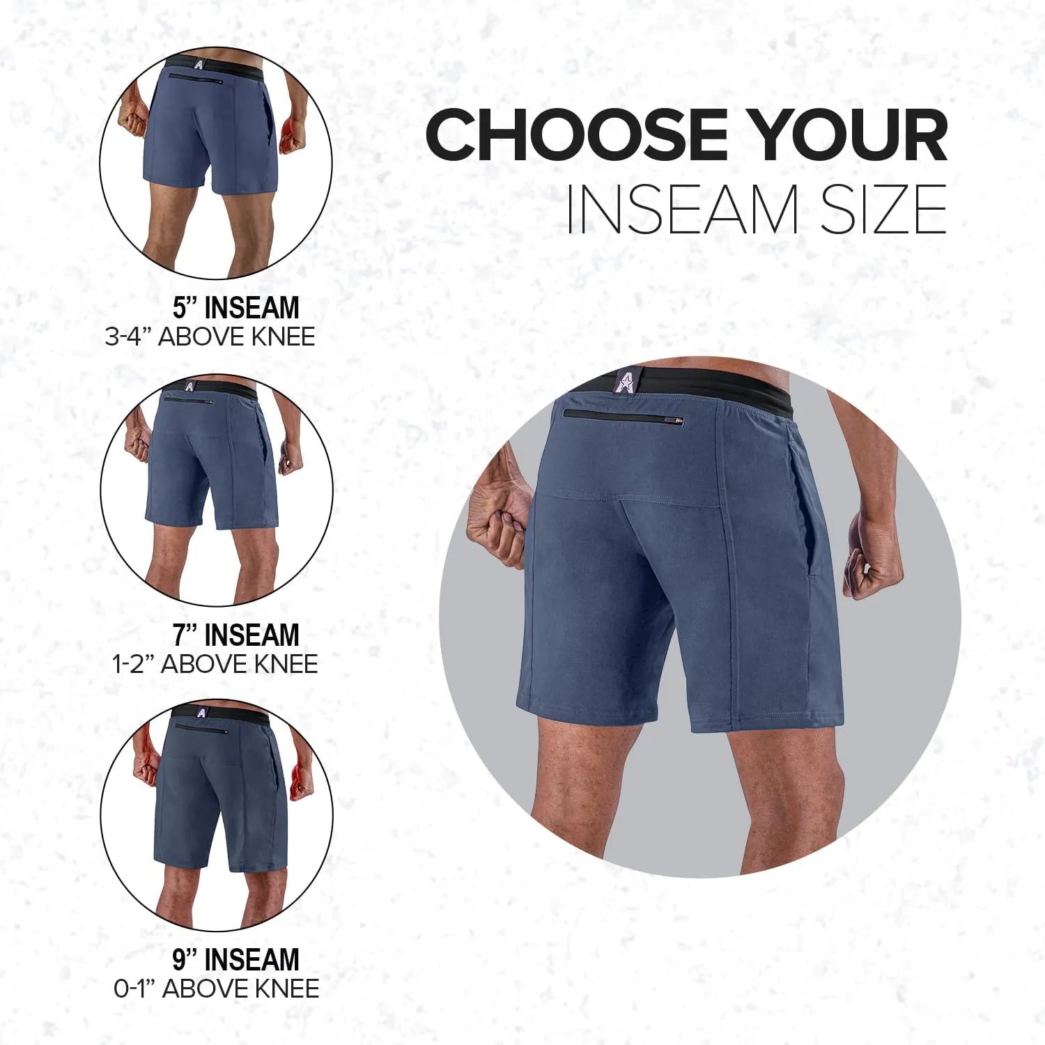 Anthem Athletics Evolflex Workout Shorts for Men 5" 7" 9" Inch Inseam Options Men's Athletic Gym Fitness & Running Short