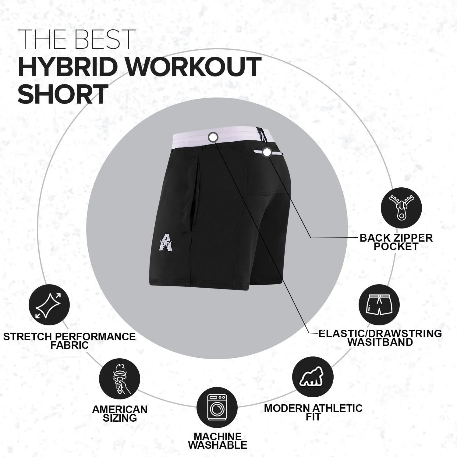 Anthem Athletics Evolflex Workout Shorts for Men 5" 7" 9" Inch Inseam Options Men's Athletic Gym Fitness & Running Short