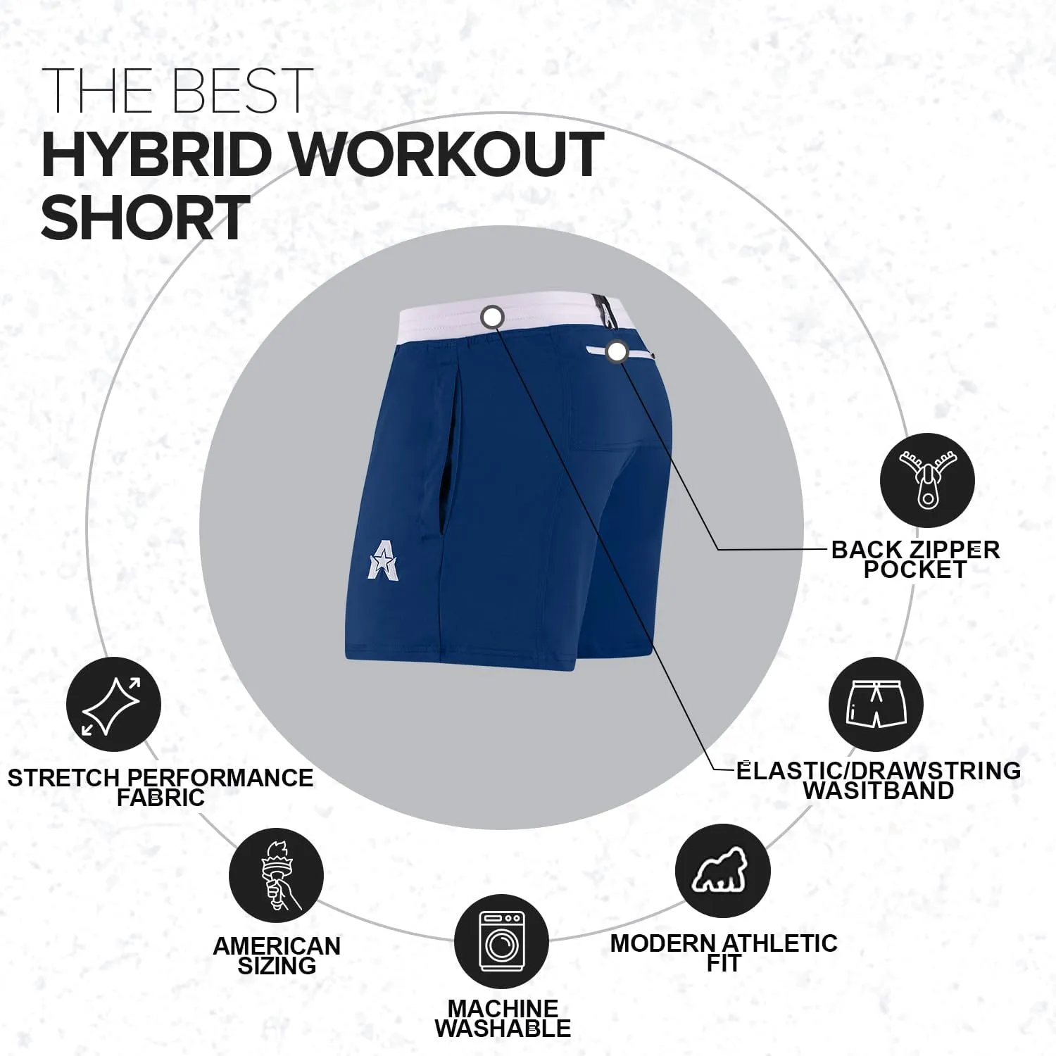 Anthem Athletics Evolflex Workout Shorts for Men 5" 7" 9" Inch Inseam Options Men's Athletic Gym Fitness & Running Short
