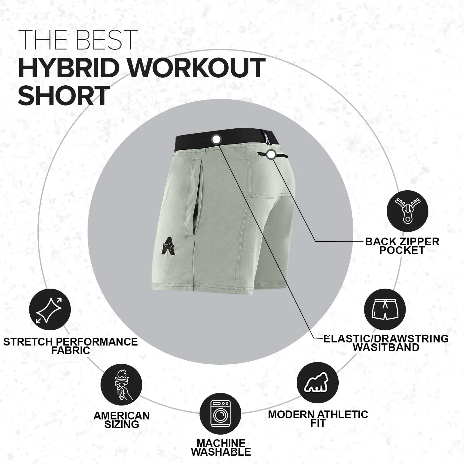 Anthem Athletics Evolflex Workout Shorts for Men 5" 7" 9" Inch Inseam Options Men's Athletic Gym Fitness & Running Short