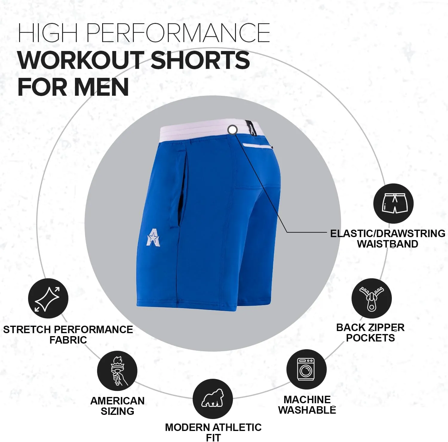 Anthem Athletics Evolflex Workout Shorts for Men 5" 7" 9" Inch Inseam Options Men's Athletic Gym Fitness & Running Short
