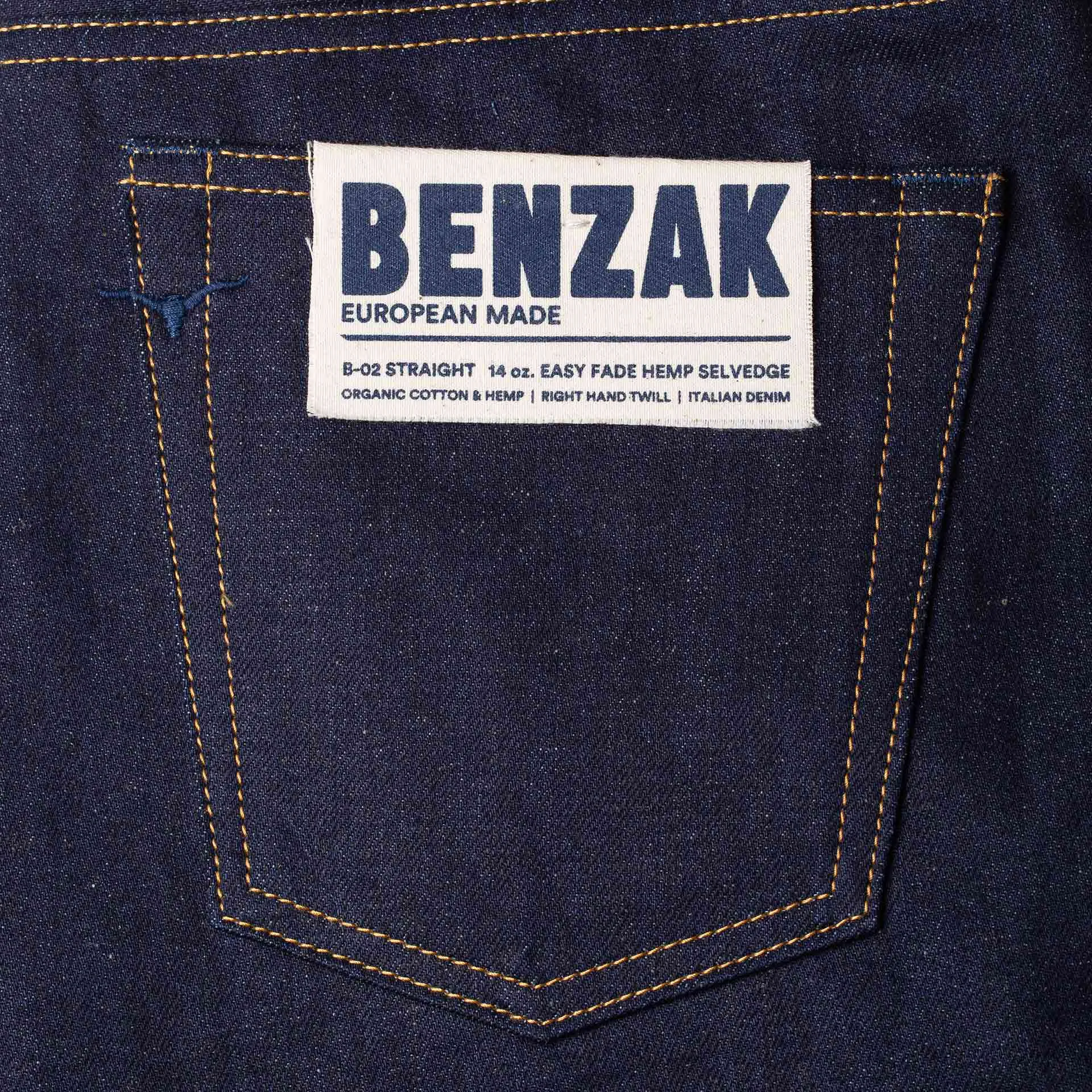B-02 REGULAR STRAIGHT 14 oz. easy fade hemp selvedge