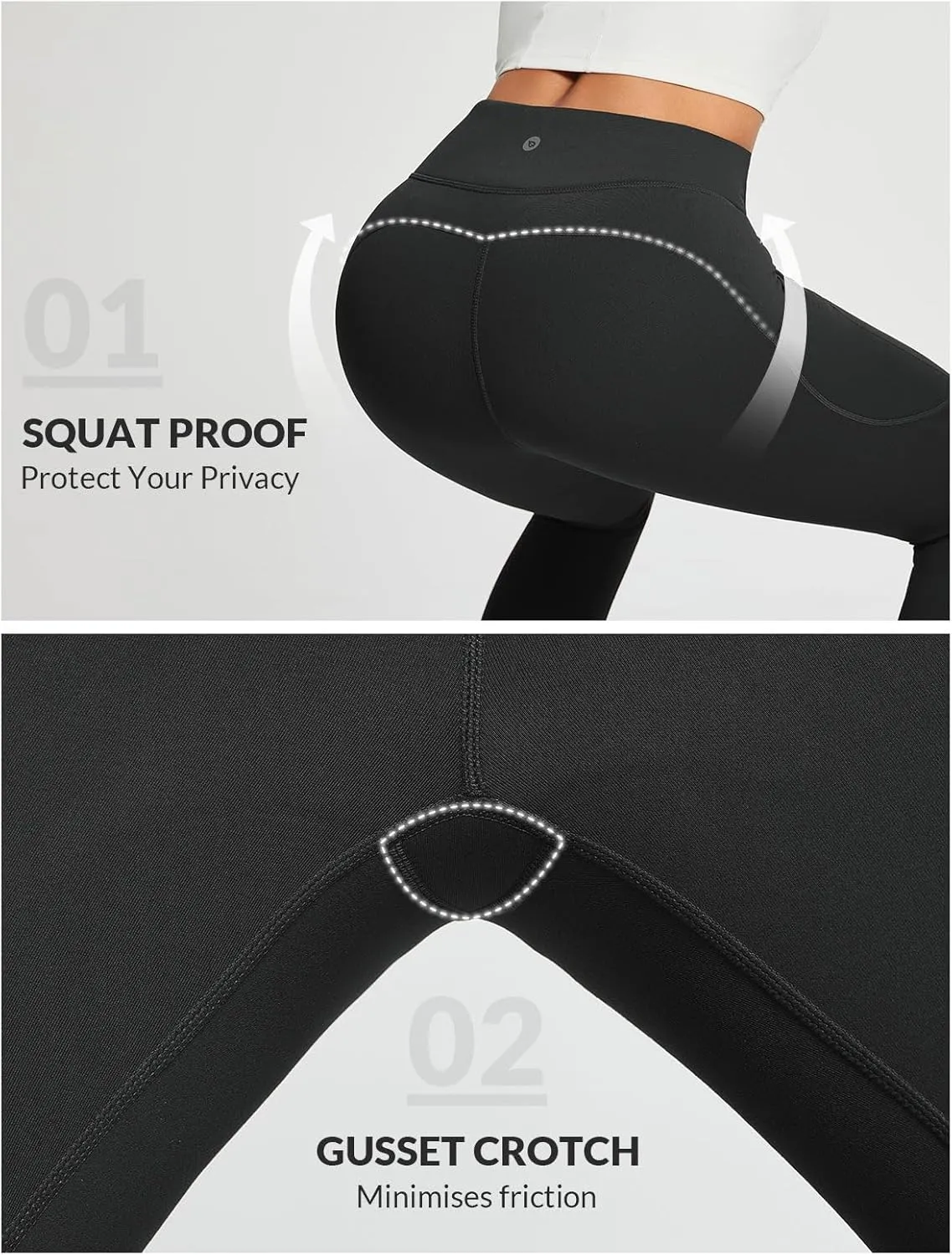 baleaf Women's Crossover Fleece Lined Leggings with Pockets Thermal Warm Winter Tights Crossover High Waisted Yoga Pants