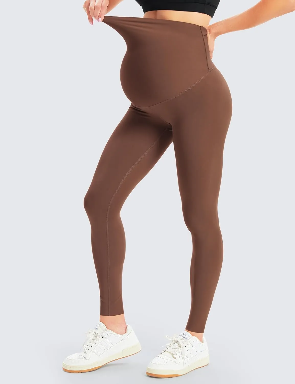 BONVIGOR Women's Maternity Leggings Over The Belly Bump Workout Full Length Leggings Running Active Yoga Pants