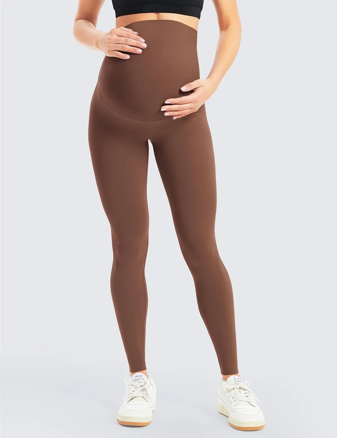 BONVIGOR Women's Maternity Leggings Over The Belly Bump Workout Full Length Leggings Running Active Yoga Pants