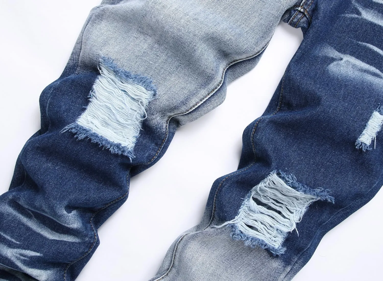 Boy's Skinny Fit Ripped Distressed Destroyed Fashion Washed Denim Jeans Pants