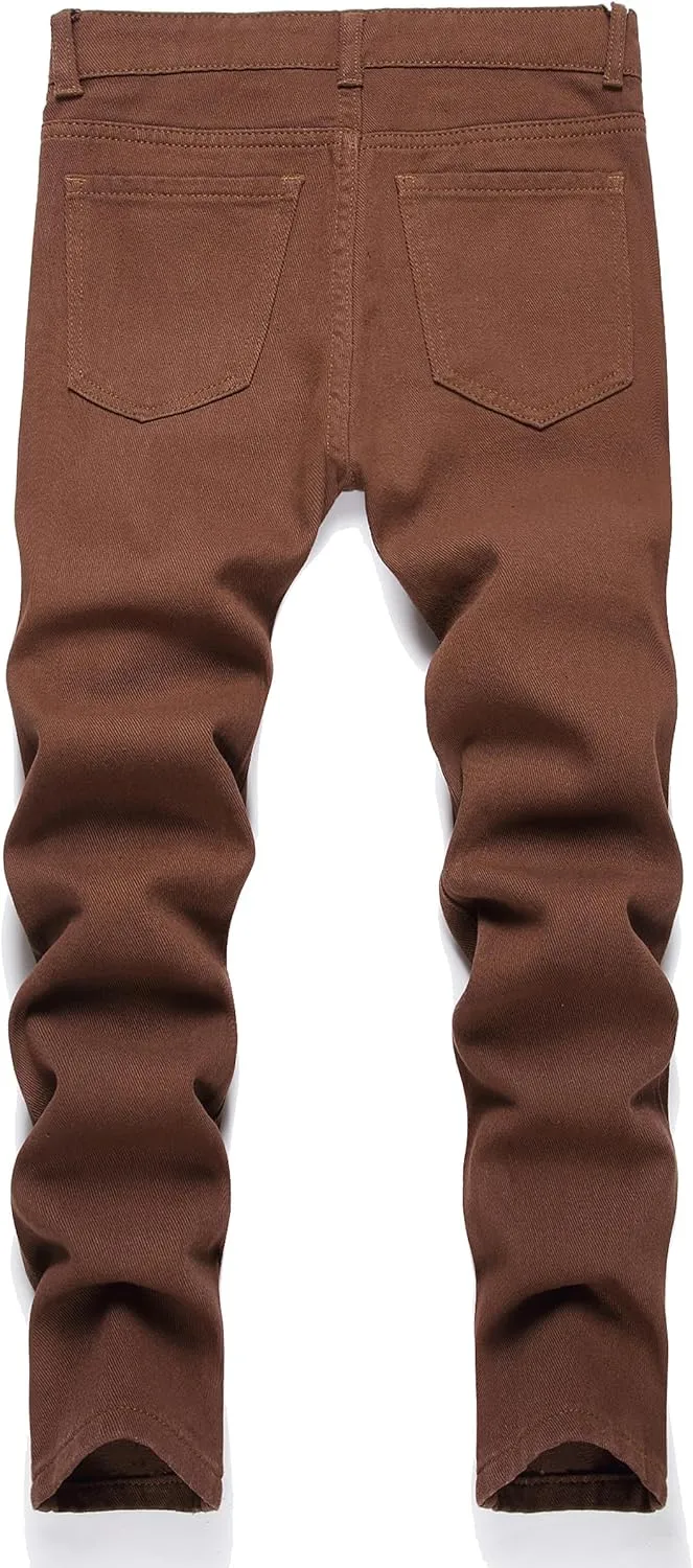 Boy's Skinny Fit Ripped Distressed Destroyed Fashion Washed Denim Jeans Pants