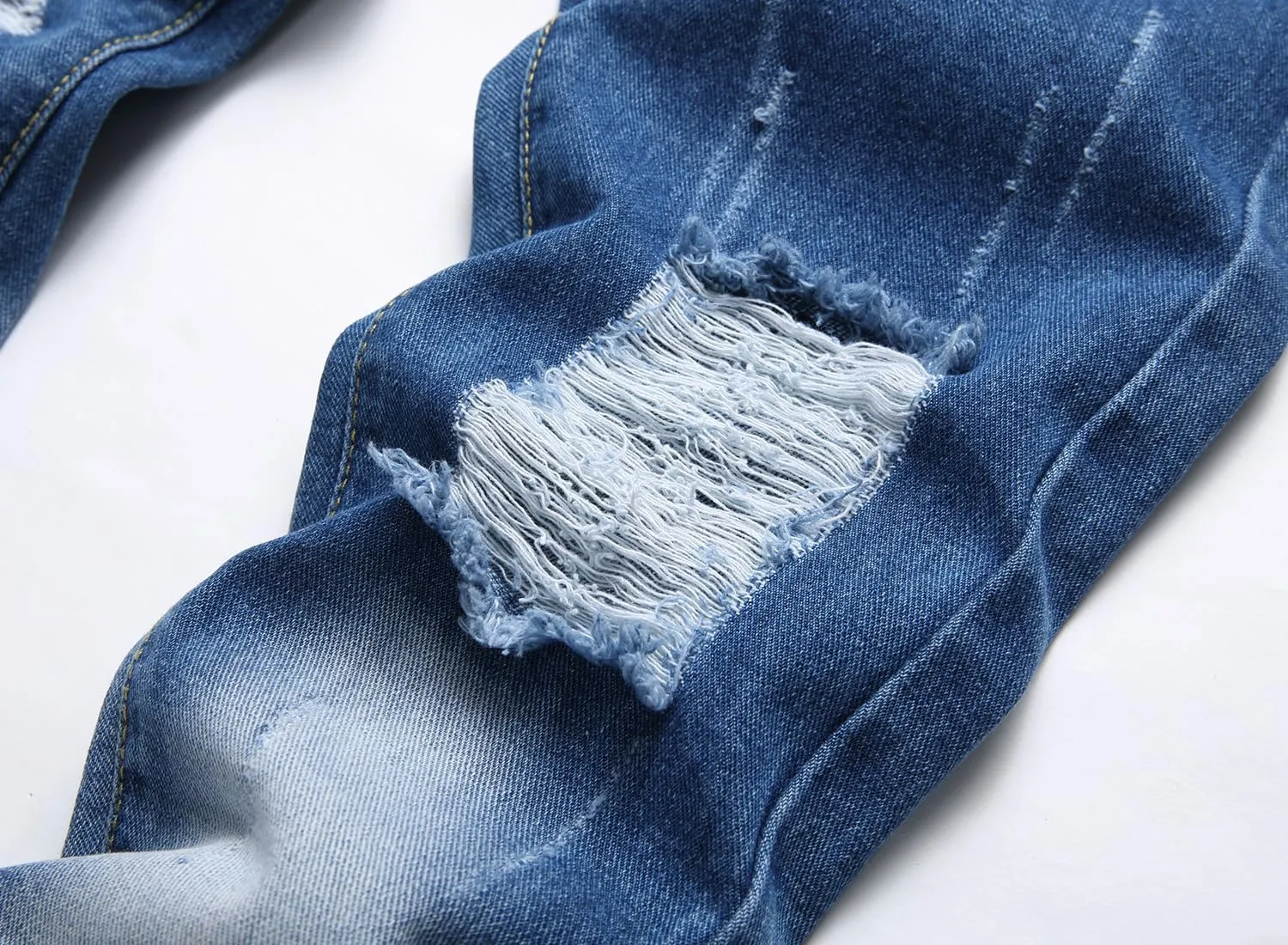 Boy's Skinny Fit Ripped Distressed Destroyed Fashion Washed Denim Jeans Pants