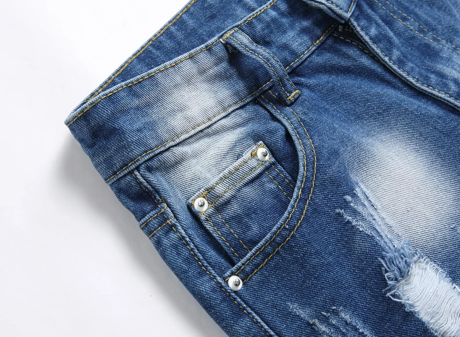 Boy's Skinny Fit Ripped Distressed Destroyed Fashion Washed Denim Jeans Pants