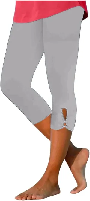 Capri Leggings for Women Tummy Control High Waisted Yoga Pants Comfy Stretchy Leggings Summer Plus Size Workout Pants