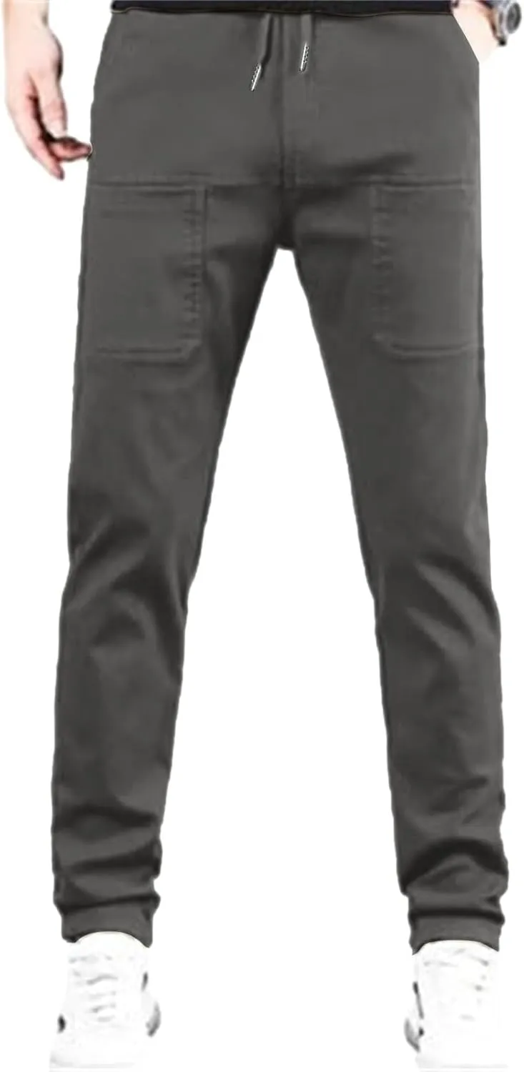 Cargo Pants for Men Hiking Casual Slim Fit Stretch Slacks Big Tall Flat Front Flex Golf Straight Pants