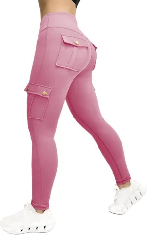 Cargo Yoga Pants Womens Workout Leggings 2024 Fashion Tights High Waist Trousers Sportswear Activewear Gym Outfit