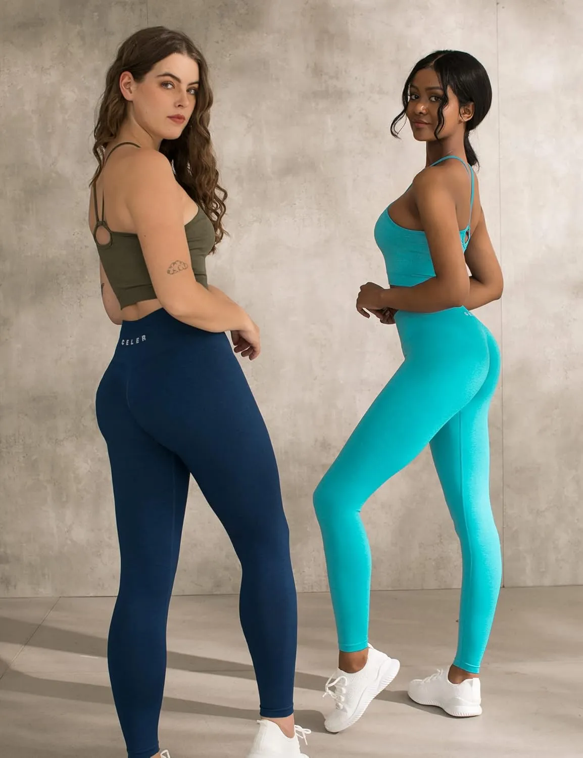 CELER Workout Leggings for Women Tummy Control Chemistry Seamless Scrunch Butt Gym Leggings High Waisted Yoga Pants