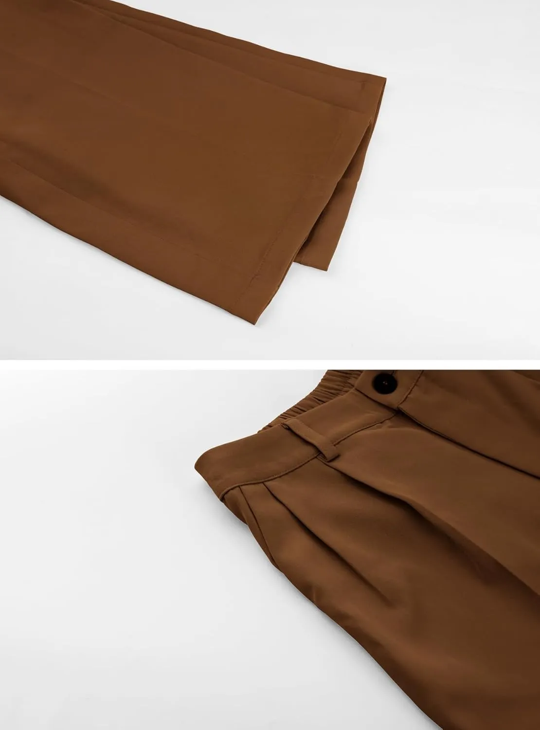 chouyatou Women's Elastic High Waisted Dress Pants Business Casual Work Pants Cropped Trousers