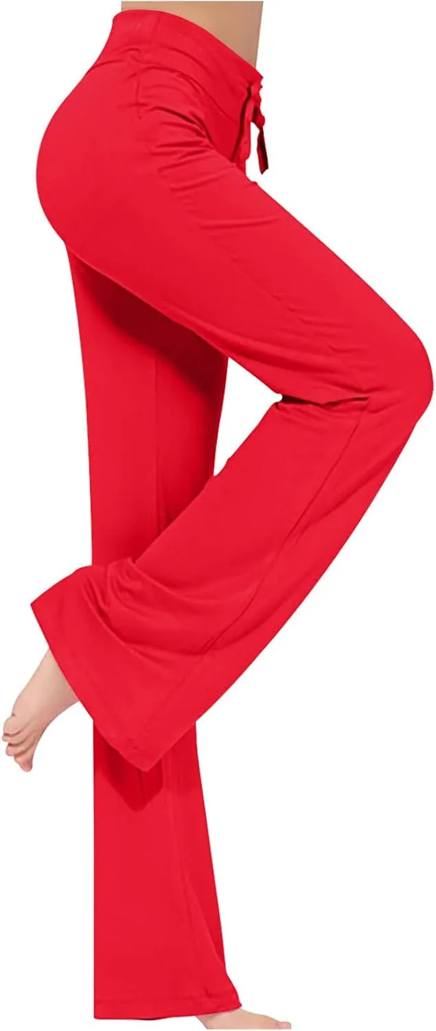 Crossover Flare Leggings for Women High Waist V Cross Bootcut Bell Bottoms Workout Flared Yoga Pants with Pocket