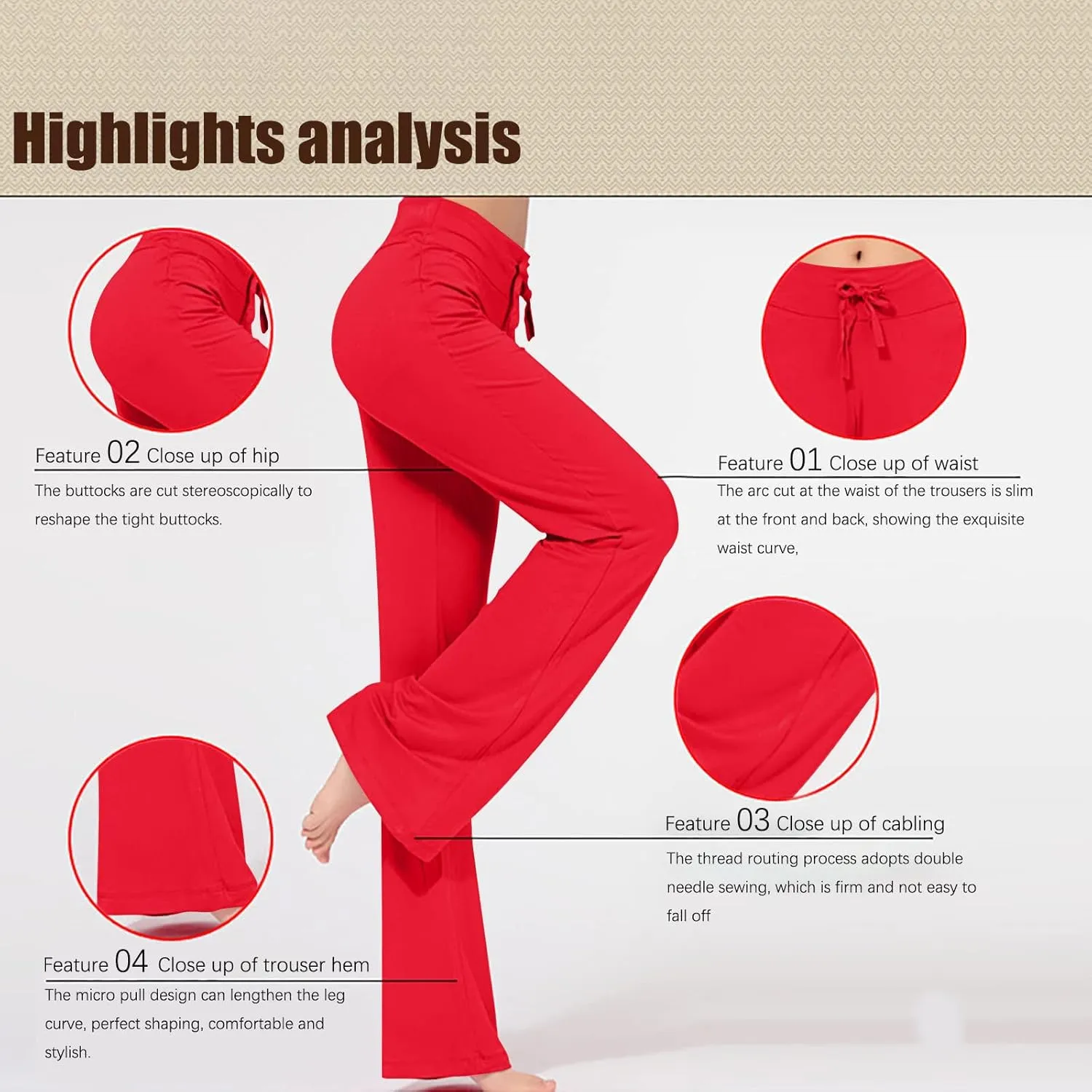 Crossover Flare Leggings for Women High Waist V Cross Bootcut Bell Bottoms Workout Flared Yoga Pants with Pocket