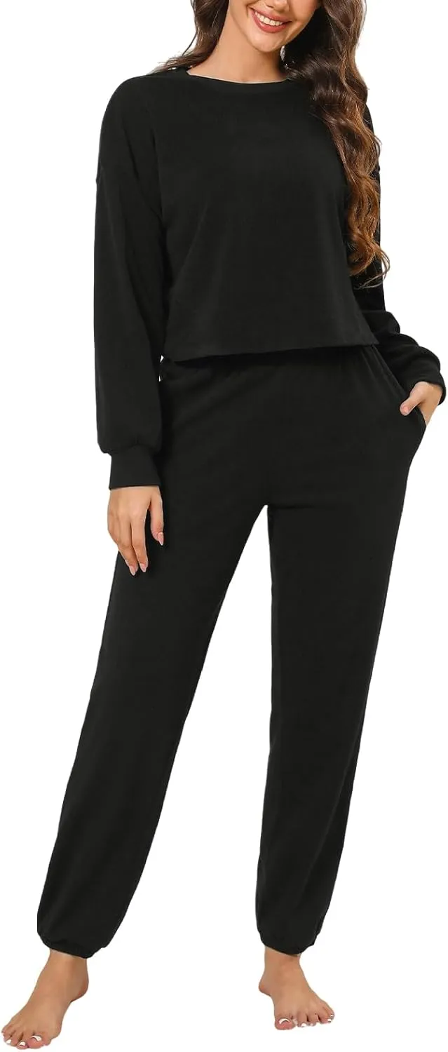 CUPSHE Women's Two Piece Outfit Sweatsuits Set Long Sleeve Loungewear Tracksuit Jogger Set