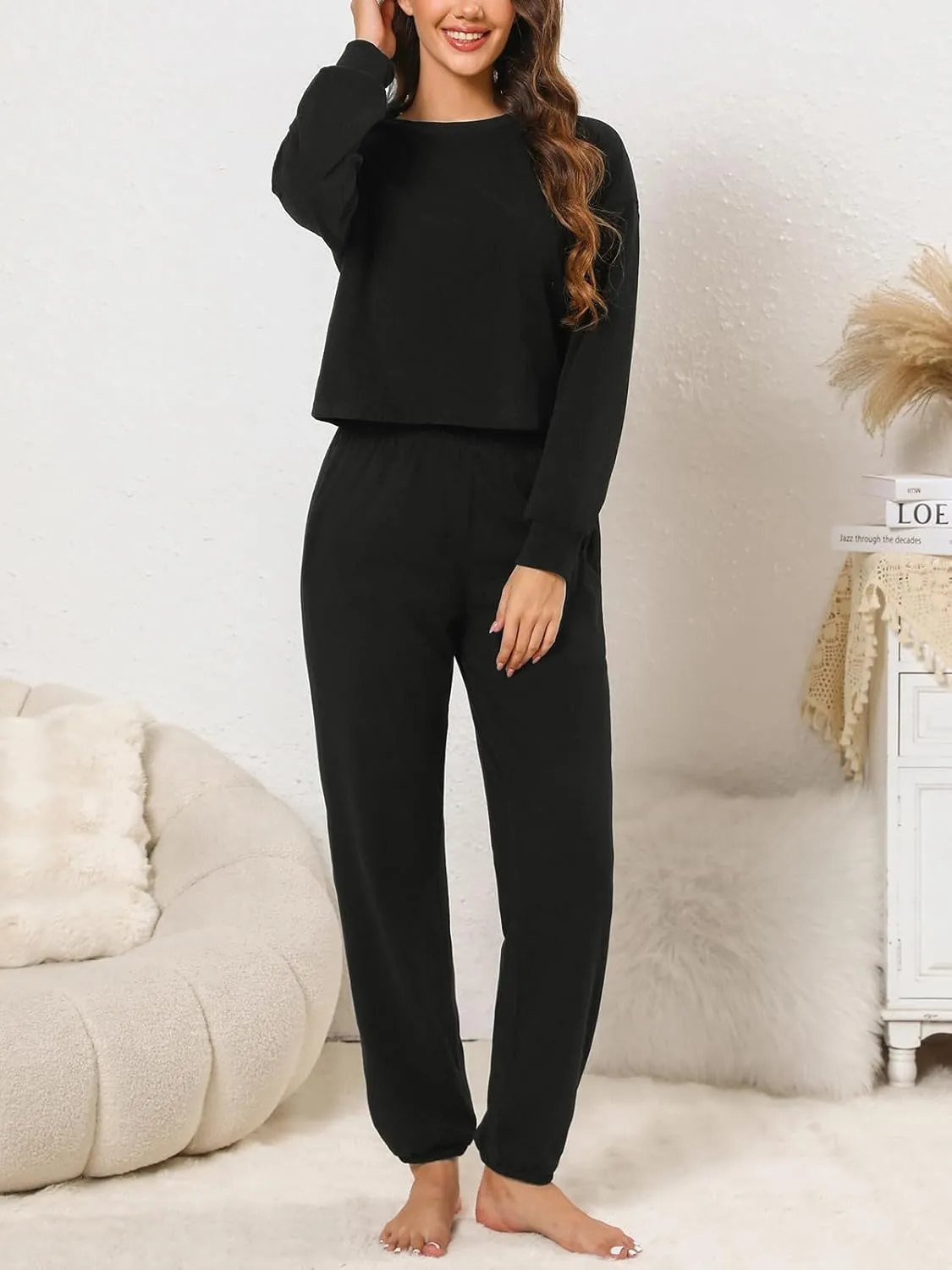 CUPSHE Women's Two Piece Outfit Sweatsuits Set Long Sleeve Loungewear Tracksuit Jogger Set