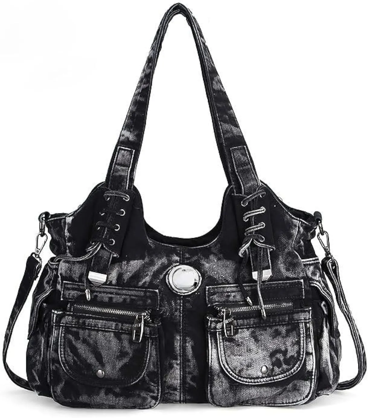 Denim Hobo Bag for Women Jeans Purse Large Capacity Handbags Vintage Shoulder Bags Casual Tote Bag Crossbody Bag (Dark blue)