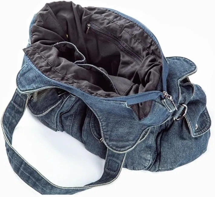 Denim Hobo Bag for Women Jeans Purse Large Capacity Handbags Vintage Shoulder Bags Casual Tote Bag Crossbody Bag