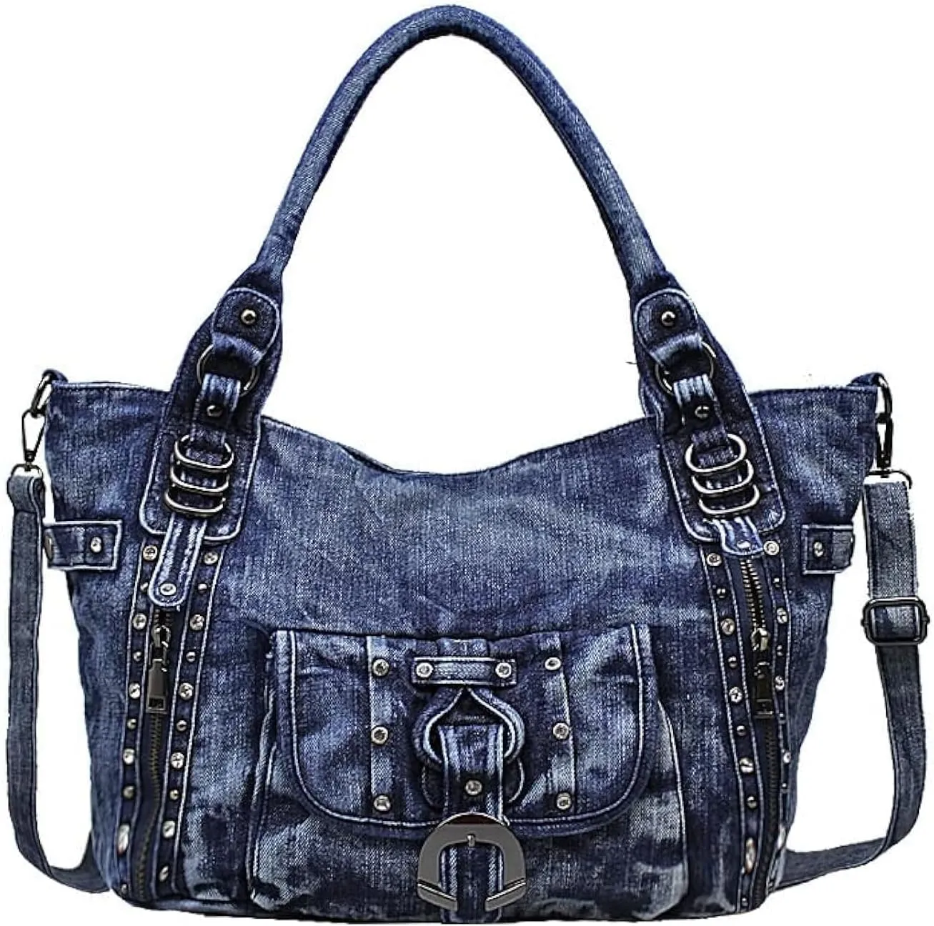 Denim Hobo Bag for Women Jeans Purse Large Capacity Handbags Vintage Shoulder Bags Casual Tote Bag Crossbody Bag